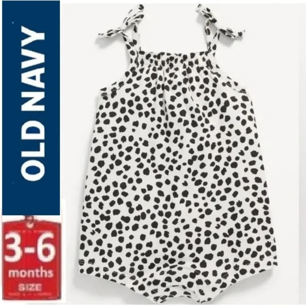 🎁 10/$25 ON Tie-Bow One-Piece Romper for Baby, leopard